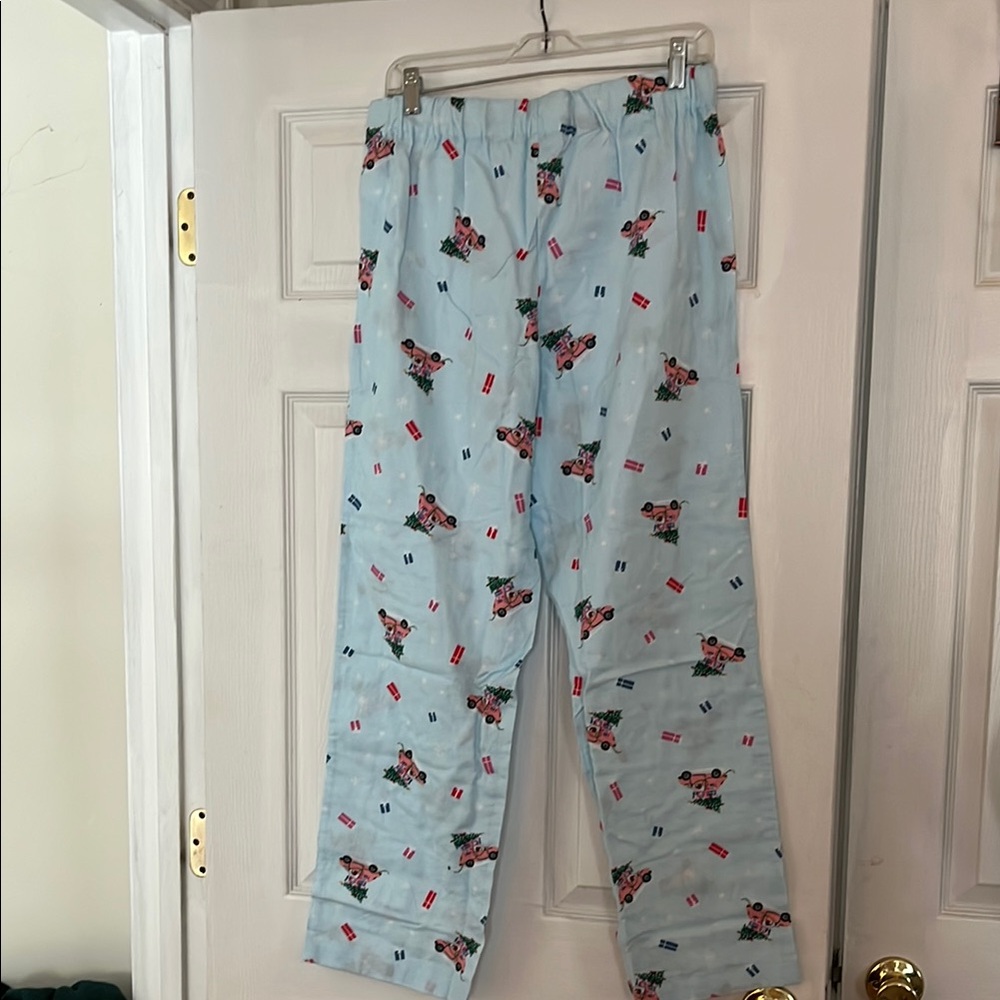 J. Crew flannel blue Pajama Pants with dog in pink car Print - Picture 4 of 4